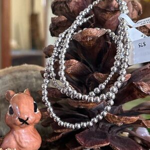 925 Sterling Luscious  half off retail Italian pearls Set of 3 bracelets